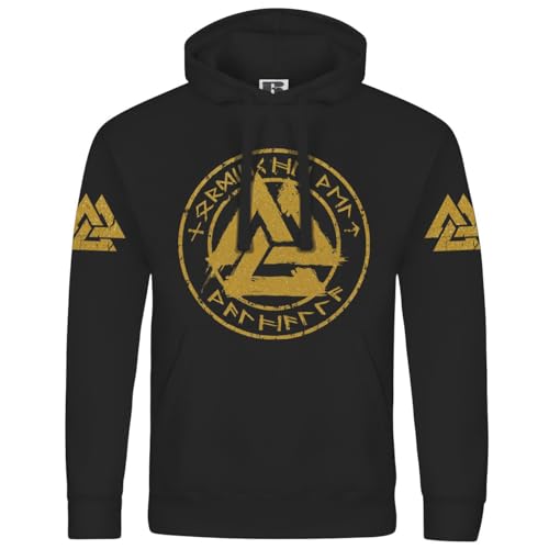 Herren Kapuzenpullover Nordische Welt Walhalla Gold Runen wotan Odin Asgard von SONS OF ODIN