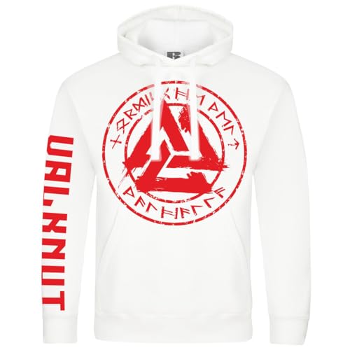 Herren Kapuzenpullover Walhalla Rote Runen Valknut Wotansknoten Germanen von SONS OF ODIN