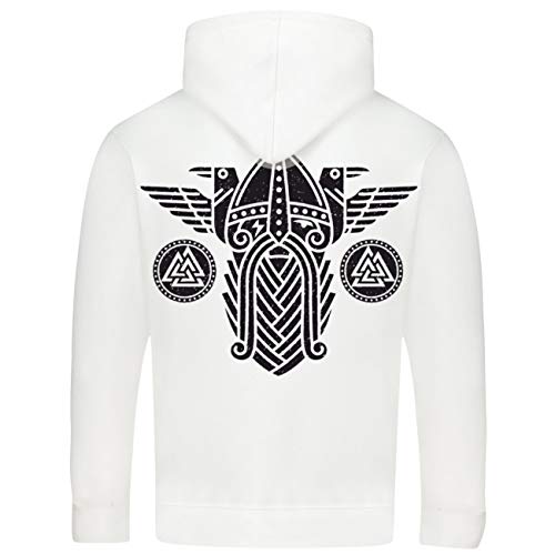 Herren Kapuzenpullover Wikinger Valknut Rune Black Walhalla von SONS OF ODIN