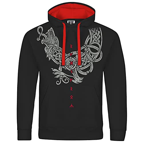 Herren Kapuzenpullover Wolf Fenriswolf Sohn von Loki Runen Motiv tyr Odin von SONS OF ODIN