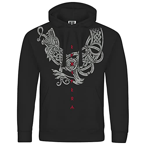 Herren Kapuzenpullover Wolf Fenriswolf Sohn von Loki Runen Motiv tyr Odin von SONS OF ODIN