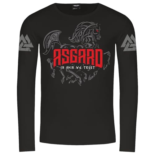 Herren Langarm Shirt Longsleeve Asgard In Odin we Trust Wikinger Mythos Götter Größe S - 3XL von SONS OF ODIN