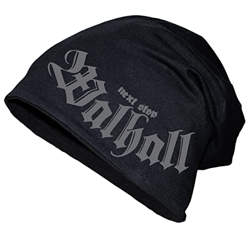 Herren Long Beanie Mütze Next Stop Walhall Odin nordische Krieger Wikinger von SONS OF ODIN