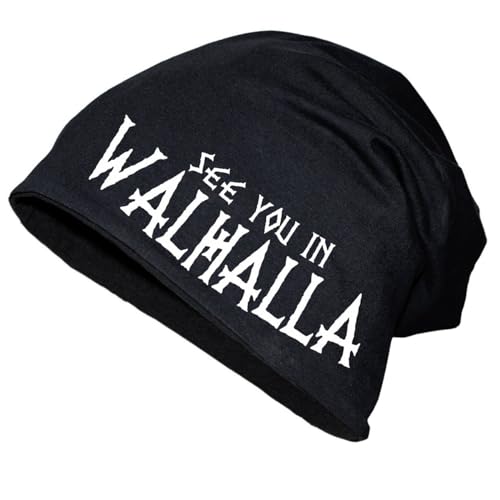 Herren Long Beanie Mütze Wikinger See You in Walhalla Thor Odin Germanen Vikings von SONS OF ODIN