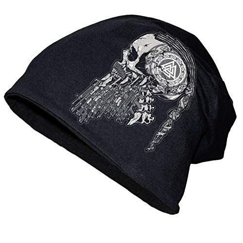 Herren Long Beanie Slub Wikinger Totenkopf Götterdämmerung Odin Krieger mütze von SONS OF ODIN