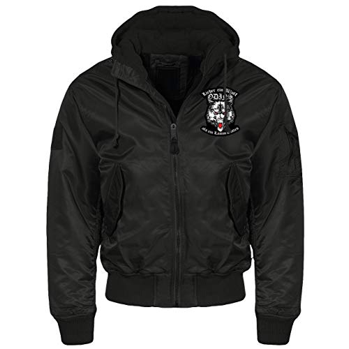 Herren MA1 Bomberjacke mit Kapuze Innenfutter Lieber ein Wolf Odins Fenris Heiden von SONS OF ODIN