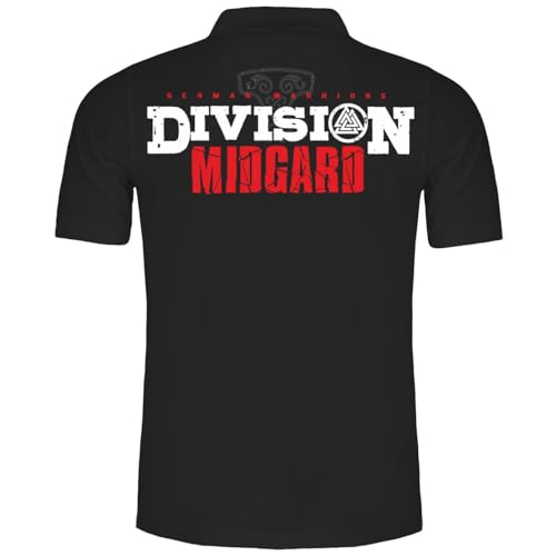 Herren Poloshirt Polohemd Divison Midgard M - 5XL Nordmänner Nordischer Glaube Odin von SONS OF ODIN