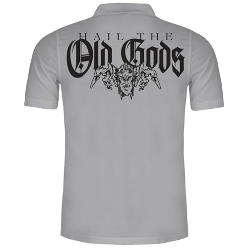 Herren Poloshirt Polohemd Hail The Old Gods Hemd Vegvisir Odin Raben Wikinger (mit Rückendruck) von SONS OF ODIN