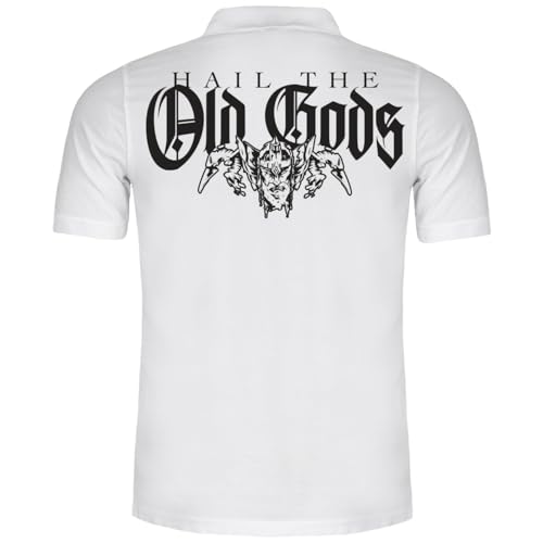 Herren Poloshirt Polohemd Hail The Old Gods Hemd Vegvisir Odin Raben Wikinger (mit Rückendruck) von SONS OF ODIN