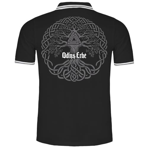 Herren Poloshirt Polohemd Odins Erbe Lebensbaum Walhalla Vikings Wikinger Odin von SONS OF ODIN
