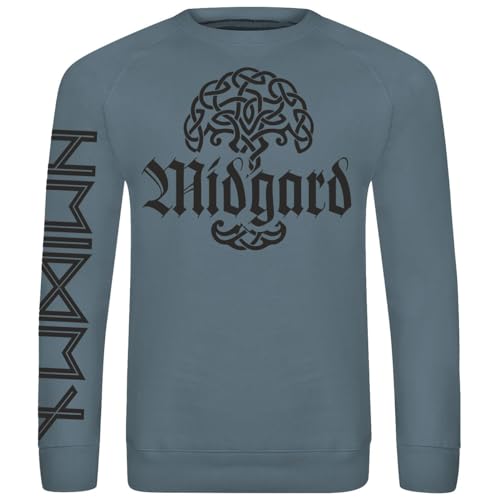 Herren Pullover Sweatshirt Midgard nordischer Kompass Runen nordmänner Odin von SONS OF ODIN
