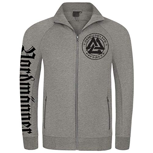 Herren Sweatjacke Wikinger Valknut Rune BLACK Nordische Welt Walhalla Wotan Odin von SONS OF ODIN