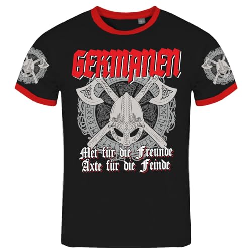 Herren T-Shirt Germanen Met für die Freunde Äxte für die Feinde S - 8XL von SONS OF ODIN
