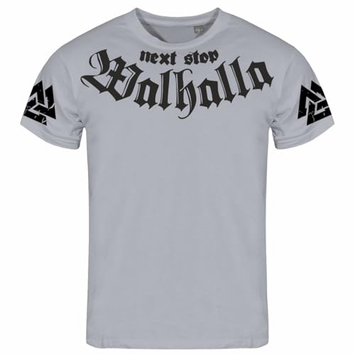 Herren T-Shirt Next Stop Walhalla Odins Horde S bis 8XL Germania Midgard von SONS OF ODIN