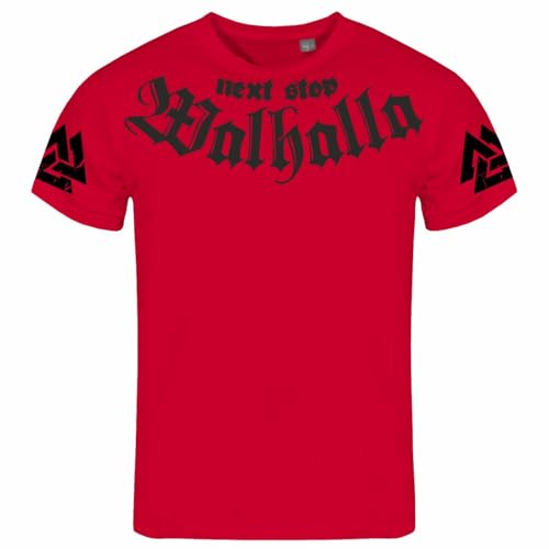 Herren T-Shirt Next Stop Walhalla Odins Horde S bis 8XL Germania Midgard von SONS OF ODIN