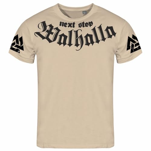 Herren T-Shirt Next Stop Walhalla Odins Horde S bis 8XL Germania Midgard von SONS OF ODIN