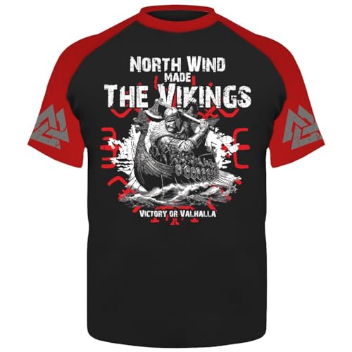 Herren T-Shirt North Wind Make The Vikings Victory or Valhalla Runen Größe S - 5XL von SONS OF ODIN