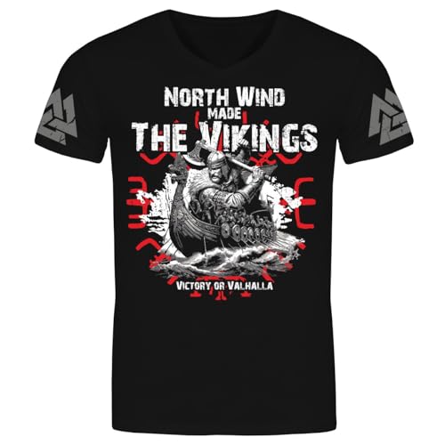 Herren T-Shirt North Wind Make The Vikings Victory or Valhalla Runen Größe S - 5XL von SONS OF ODIN