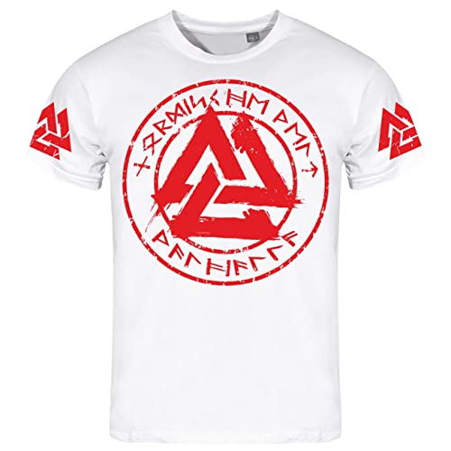 Herren T-Shirt Walhalla Rote Runen Valknut Wotansknoten S bis 5XL Herren T-Shirt Walhalla Rote Runen Valknut Wotansknoten S bis 5XL von SONS OF ODIN