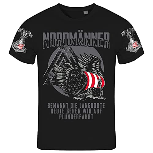 Herren T-Shirt Wikinger Langboote auf Plünderfahrt Drachenboot von SONS OF ODIN