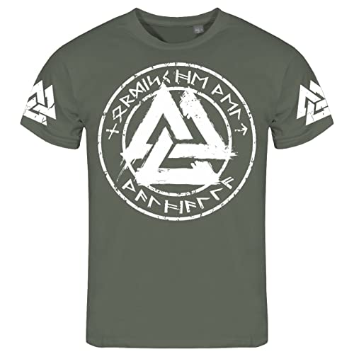 Herren T-Shirt Wikinger Marke Nordische Welt Walhalla Runenkreis Weiss Herren T-Shirt Wikinger Marke Nordische Welt Walhalla Runenkreis Weiss von SONS OF ODIN