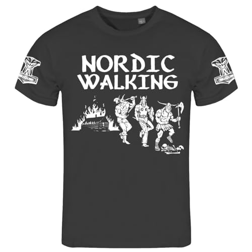 Herren T-Shirt Wikinger Raubzüge Nordic Walking Viking World Tour Größe S - 5XL von SONS OF ODIN