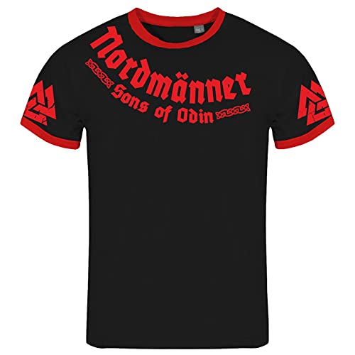 Herren Tshirt Nordmänner Allvater Odin Rote Wut Wikinger Blut Motiv Herren Tshirt Nordmänner Allvater Odin Rote Wut Wikinger Blut Motiv von SONS OF ODIN