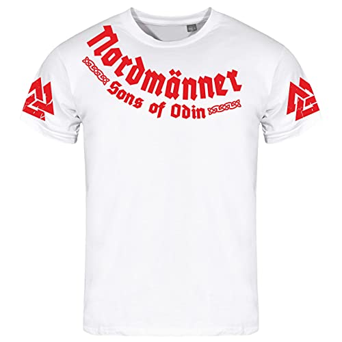 Herren Tshirt Nordmänner Allvater Odin Rote Wut Wikinger Blut Motiv von SONS OF ODIN