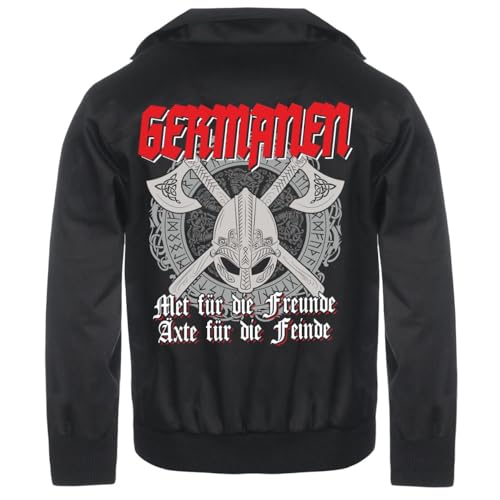 Herren gefütterte Harrington WINTER Jacke Met für Freunde Äxte für Feinde Odin von SONS OF ODIN