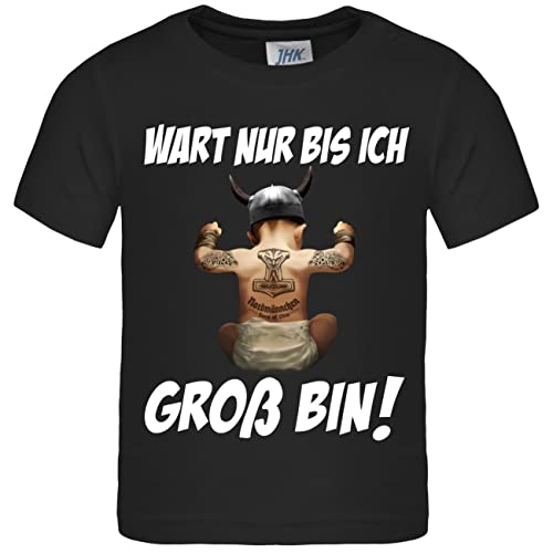 Kinder Baby T-Shirt Kleiner Wikinger Wart nur bis ich groß Bin von SONS OF ODIN