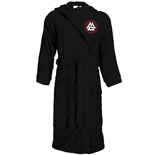 Männer Bademantel mit Kapuze Nordische Welt Marke Valknut Walhalla Wikinger Odin von SONS OF ODIN
