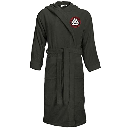 Männer Bademantel mit Kapuze Nordische Welt Marke Valknut Walhalla Wikinger Odin von SONS OF ODIN