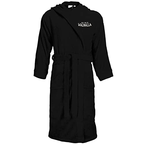 SONS OF ODIN Bademantel unisex See you in Walhalla S - 3XL Wikinger Motive Frottee Kapuze von SONS OF ODIN