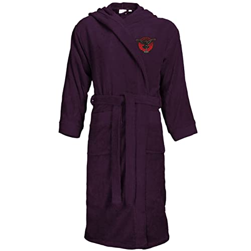 Bademantel unisex mit Kapuze Frottee Odins Raben Motiv Thors Hammer Wikinger von SONS OF ODIN