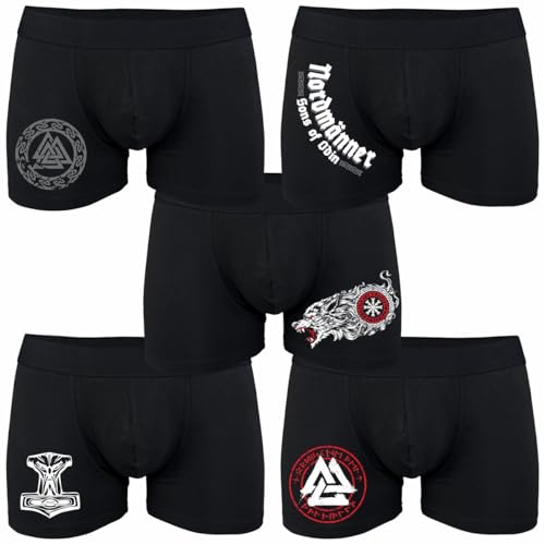 SONS OF ODIN Boxershorts 5er Pack Herren Männer Wikinger Nordmänner Unterwäsche Unterhosen von SONS OF ODIN