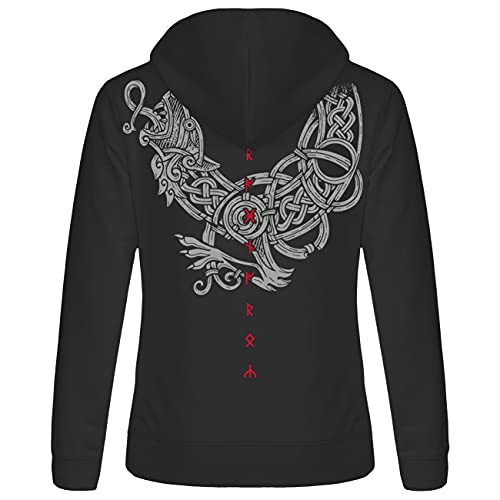 SONS OF ODIN Damen Kapuzenjacke Fenrir Sohn von Loki Runen Wikinger walhalla mythologie Thor von SONS OF ODIN