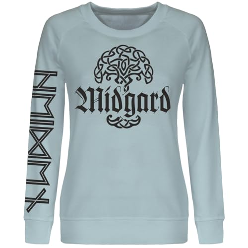 SONS OF ODIN Damen Pullover Sweatshirt Midgard Vegvisir nordischer Kompass Wotan Kelten Thor Größe S - XXXL von SONS OF ODIN