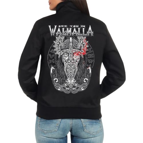 SONS OF ODIN Frauen Harrington Jacke Vikings Odins Auge Walhalla shieldmaids schildmaid von SONS OF ODIN