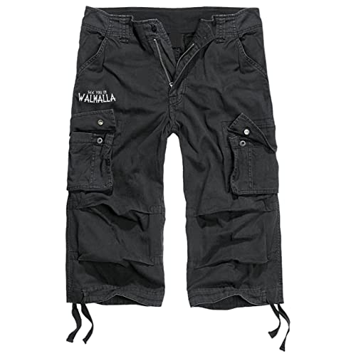 SONS OF ODIN Herren 3/4 Dreiviertel Cargo Hose Wikinger See You in Walhalla armeehose Army von SONS OF ODIN