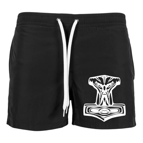 SONS OF ODIN Herren Badehose Badeshorts Thors Hammer Wikinger Motive Swim Shorts Thor von SONS OF ODIN