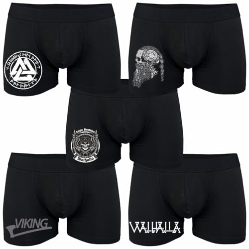 SONS OF ODIN Herren Boxershorts 5er Pack Wikinger Walhalla Box Letzte Ausfahrt Wallhalla von SONS OF ODIN