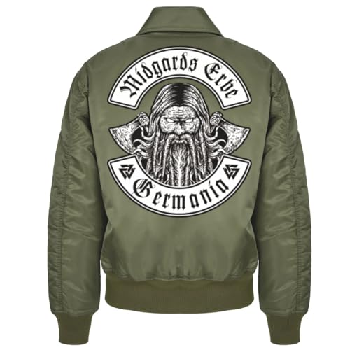 SONS OF ODIN Herren CWU Bomberjacke mit Kragen Midgards Erbe Germania Germanen Walhalla Volk von SONS OF ODIN