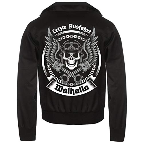 SONS OF ODIN Herren Harrington Jacke Letzte Ausfahrt Walhalla Wikinger Tour Thor Hammer Biker von SONS OF ODIN