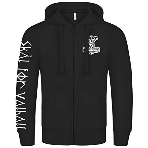 SONS OF ODIN Herren Kapuzenjacke Skal for Valhall Honigwein Trinkspruch Prost Wikinger saufen von SONS OF ODIN