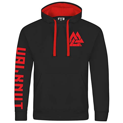 Herren Kapuzenpullover Der Wotansknoten mit Rückenmotiv Wikinger Runenschrift von SONS OF ODIN