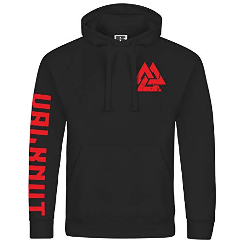 Herren Kapuzenpullover Der Wotansknoten mit Rückenmotiv Wikinger Runenschrift von SONS OF ODIN