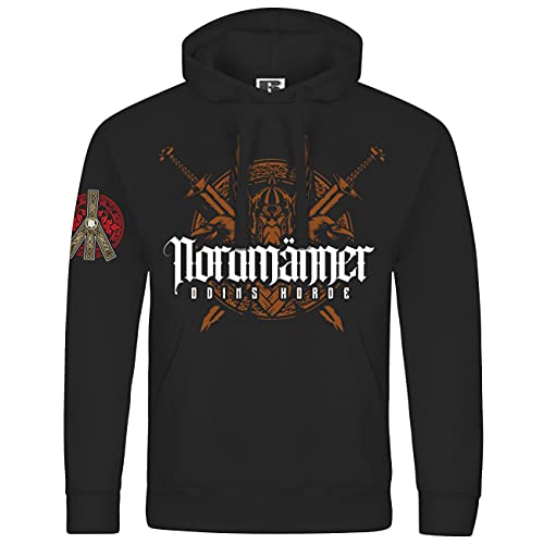 SONS OF ODIN Herren Kapuzenpullover Nordmänner Odins Horde Wikinger Walhalla Thor Totenköpfe von SONS OF ODIN