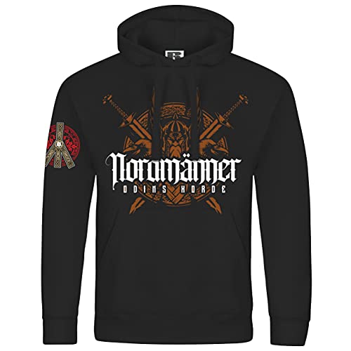 SONS OF ODIN Herren Kapuzenpullover Nordmänner Odins Horde Wikinger Walhalla Thor Totenköpfe von SONS OF ODIN