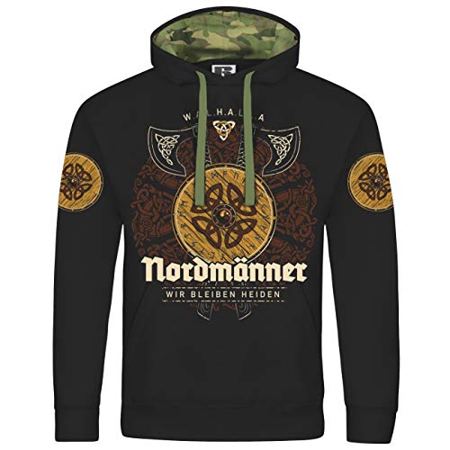 SONS OF ODIN Herren Kapuzenpullover Nordmänner Wir bleiben Heiden Germanen Walhalla Schwert von SONS OF ODIN
