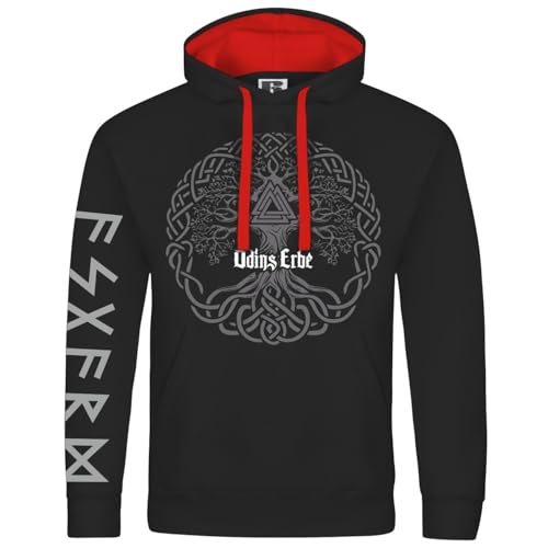 SONS OF ODIN Herren Kapuzenpullover Odins Erbe Lebensbaum Walhalla Wikinger Wotan Runen North von SONS OF ODIN